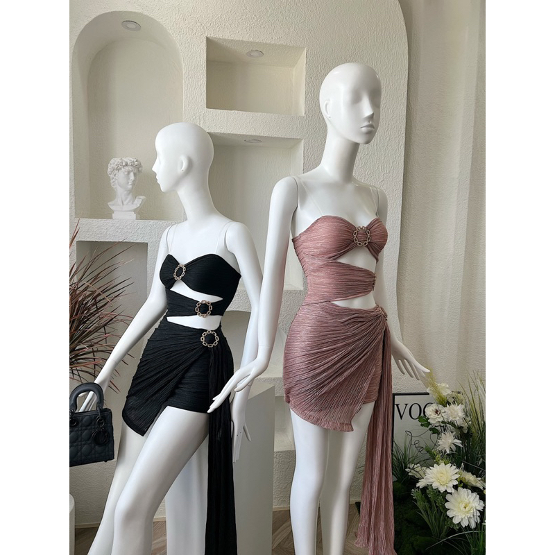 ĐẦM QUÂY BODY NHŨ KHOÁ TRÒN CUT OUT SEXY DỰ TIỆC