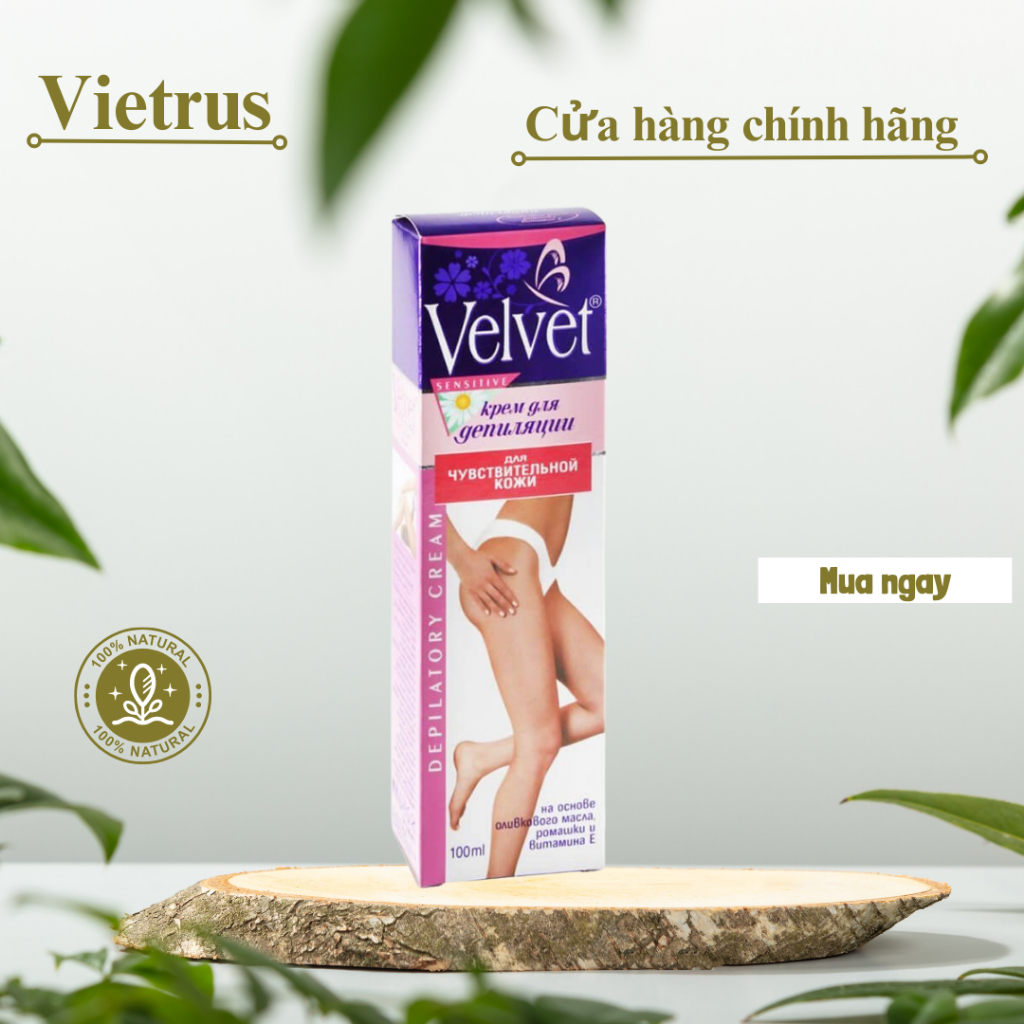 Kem Tẩy Lông Velvet dầu Oliu và hoa cúc cho da nhạy cảm