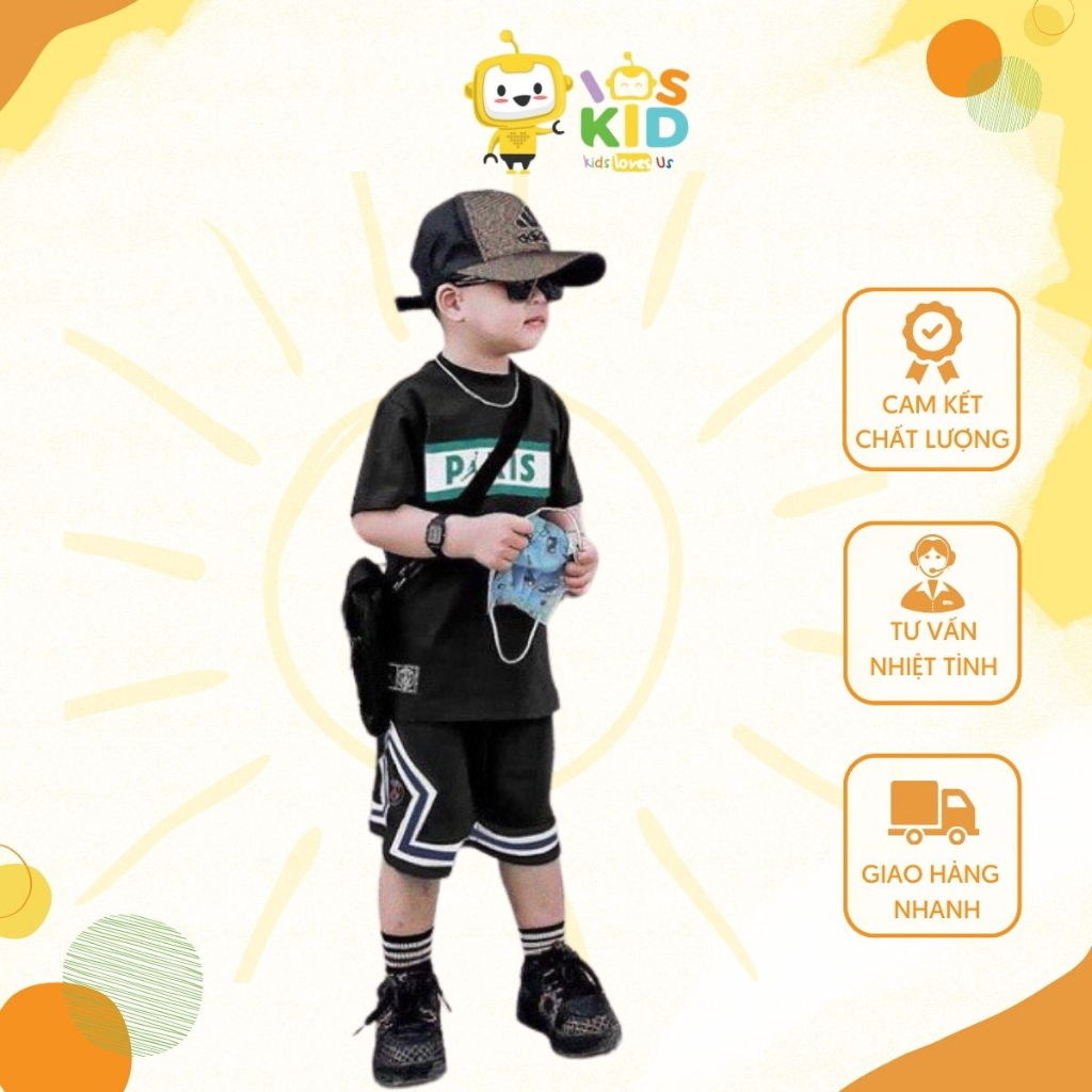 Bộ thể thao thun lạnh Pa.ris có 2 màu cho bé trai size từ 14-35 cân