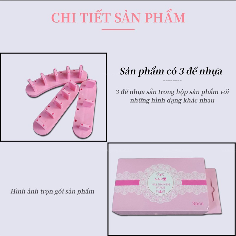 Đế Tập Vẽ Set 3 Đế - Đế Gắn Móng Giả Nhựa Làm Nailbox Chuyên Dụng Nail