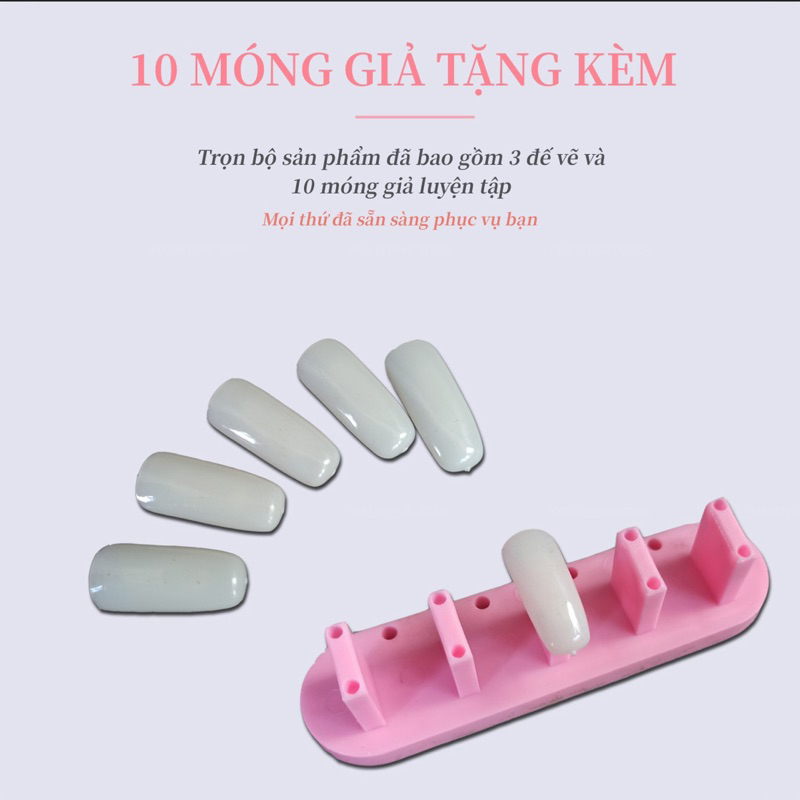Đế Tập Vẽ Set 3 Đế - Đế Gắn Móng Giả Nhựa Làm Nailbox Chuyên Dụng Nail