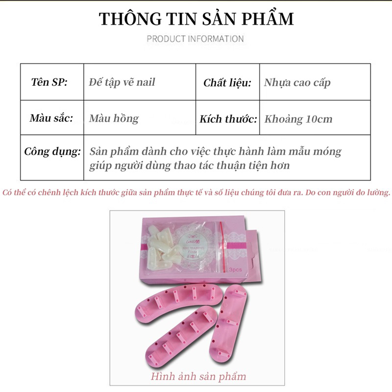 Đế Tập Vẽ Set 3 Đế - Đế Gắn Móng Giả Nhựa Làm Nailbox Chuyên Dụng Nail