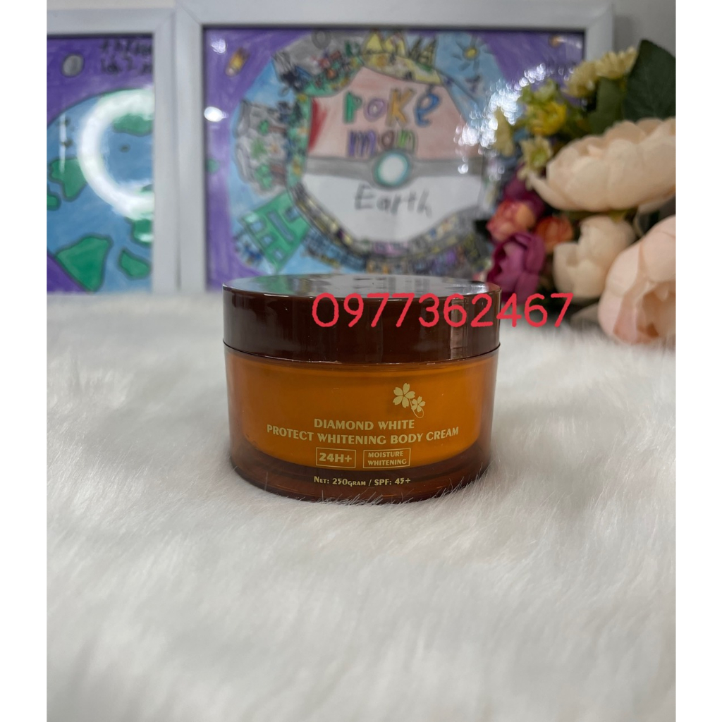 vỏ hộp nhựa đựng kem body, hũ KT NÂU 200ML IN CHỮ DIAMOND WHITE