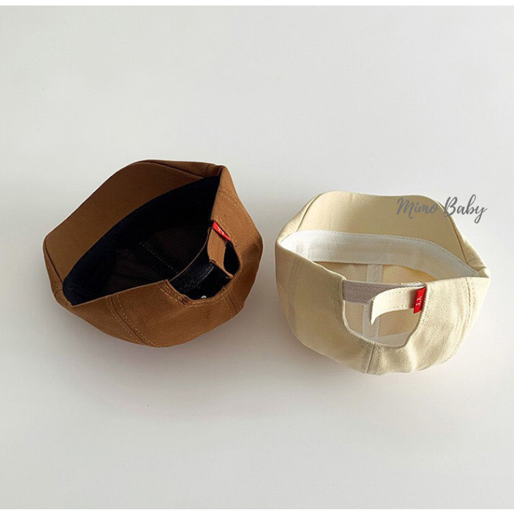 Mũ nón bere chất liệu kaki đính hình gấu dễ thương cho bé MH174 Mimo baby