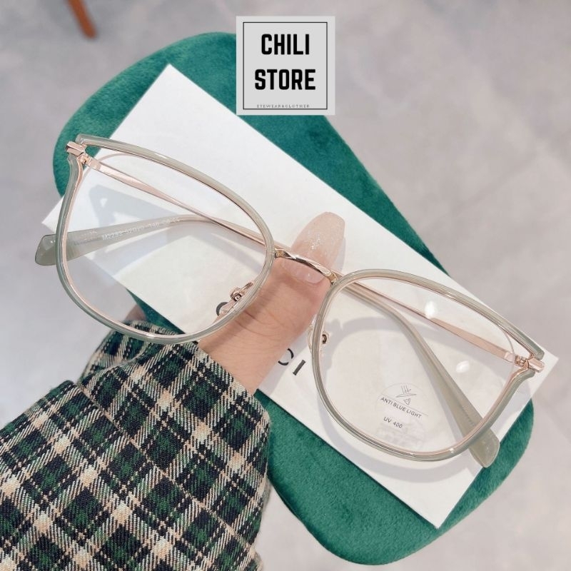 Gọng kính cận nữ Chilistore Kính cận thời trang cao cấp tai mèo 2293