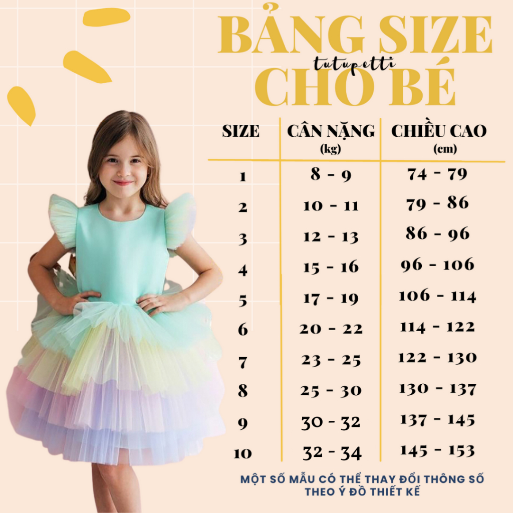 [Mã FADEP2212 giảm 10k đơn từ 99k] Đầm váy công chúa cho bé gái Tutupetti thiết kế babydoll đáng yêu