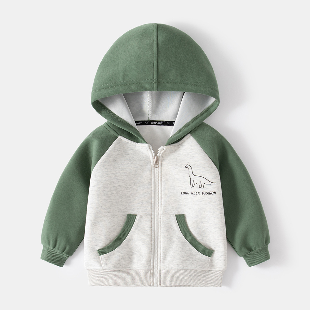 Áo khoác trẻ em có mũ hàng Quảng Châu dày dặn Áo bé trai Kun kun