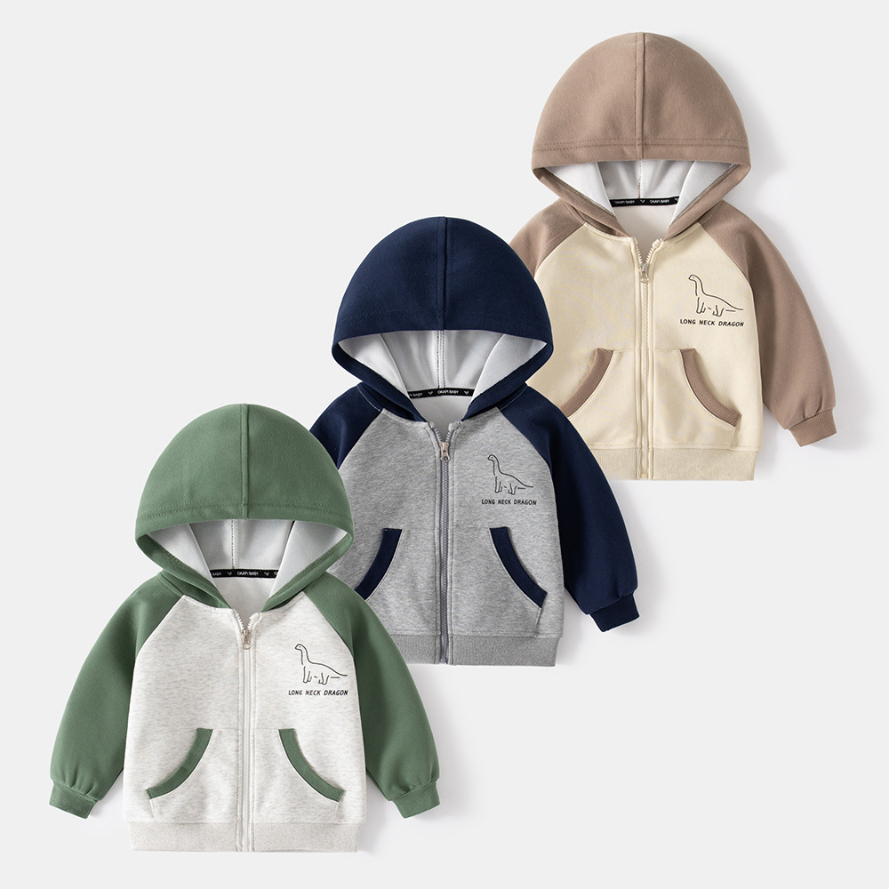 Áo khoác trẻ em có mũ hàng Quảng Châu dày dặn Áo bé trai Kun kun