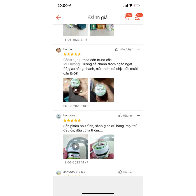 Dầu Cù Là Muỗi Sả Cintronella Thái Lan 20g - Hàng Chính Hãng Thơm Sả