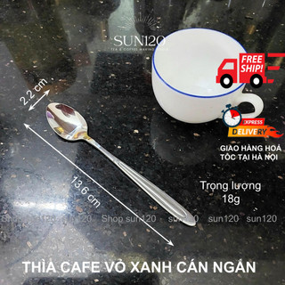 Muỗng cà phê inox dày cao cấp Vỏ Xanh cán ngắn Thìa ăn sữa chua