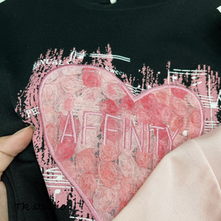 Áo babytee tim hoa nổi (8260)