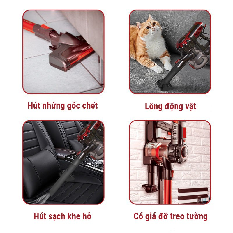 Máy hút bụi cầm tay KHÔNG DÂY SẠC PIN SK3391 công suất 200W SOKANY, hút bụi gia đình, hút bụi giường nệm, sofa, xe hơi