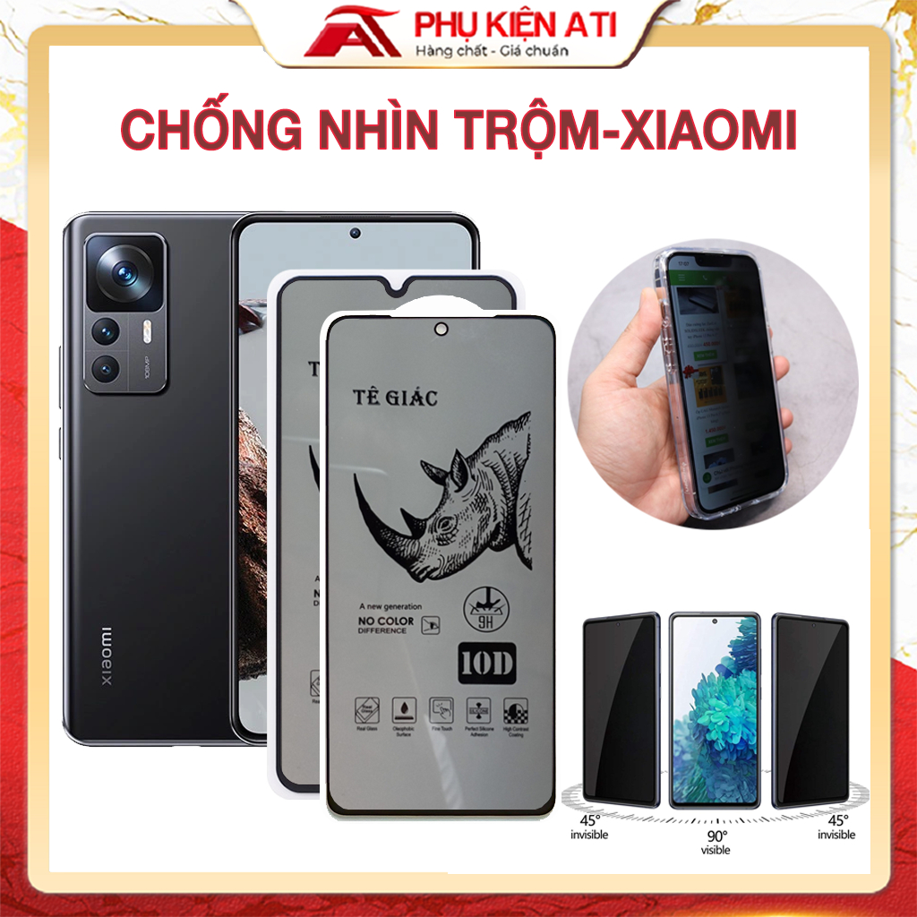 Cường Lực Xiaomi Mi 12T 11T 11T Pro Redmi Note 12 Mi 12 Lite Note 11 Redmi 10 40 K50 K60 K40 Chống Nhìn Trộm [Tê - Giác]