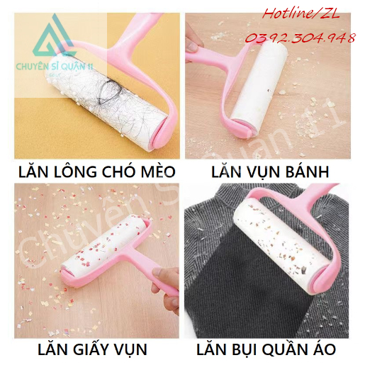 Cây Lăn Bụi Làm Sạch Quần Áo 16cm, Ga Giường, Sofa, Lông Chó Mèo Có bán kèm lõi thay thế