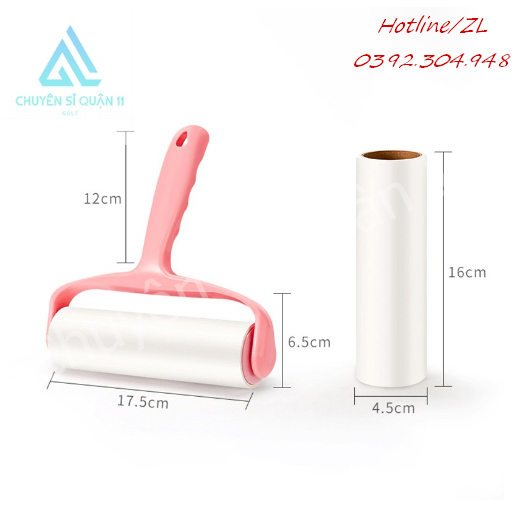 Cây Lăn Bụi Làm Sạch Quần Áo 16cm, Ga Giường, Sofa, Lông Chó Mèo Có bán kèm lõi thay thế