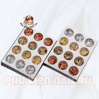 Set giấy bạc ẩn gel, giấy nhún nail trang trí móng