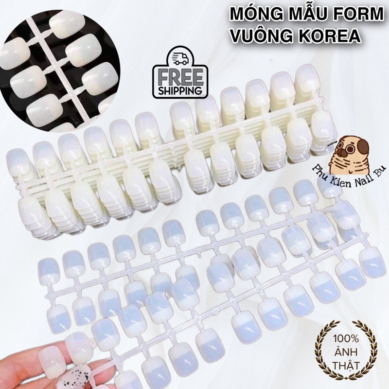 Móng mẫu hàn quốc form vuông(1 vỉ 24 móng)