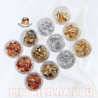 Set giấy bạc ẩn gel, giấy nhún nail trang trí móng