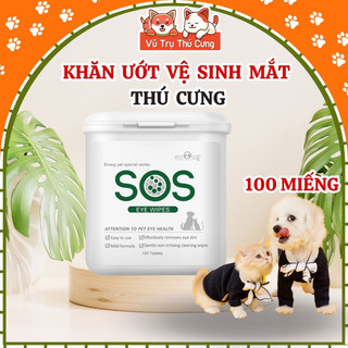 Khăn lau ố mắt, lau lỗ tai Chó Mèol Vệ sinh mắt mũi tai Chó Mèo, Lau mắt cho mèo