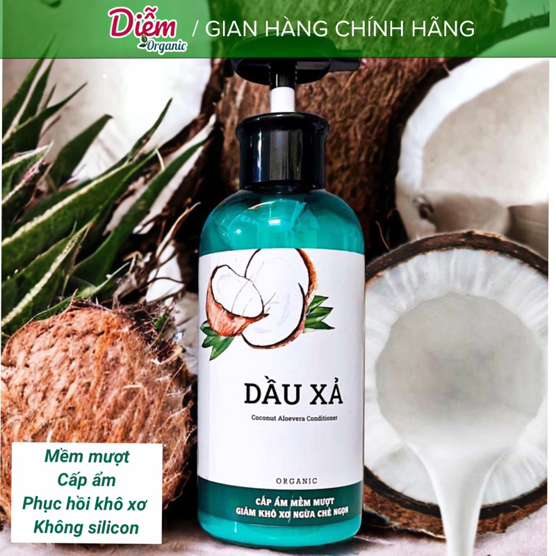 Dầu Xã Dừa Bưởi KHÔNG SILICON, Mượt tóc, Phục hồi tóc khô xơ, hư tổn, Bóng Khoẻ sau uốn, nhuộm