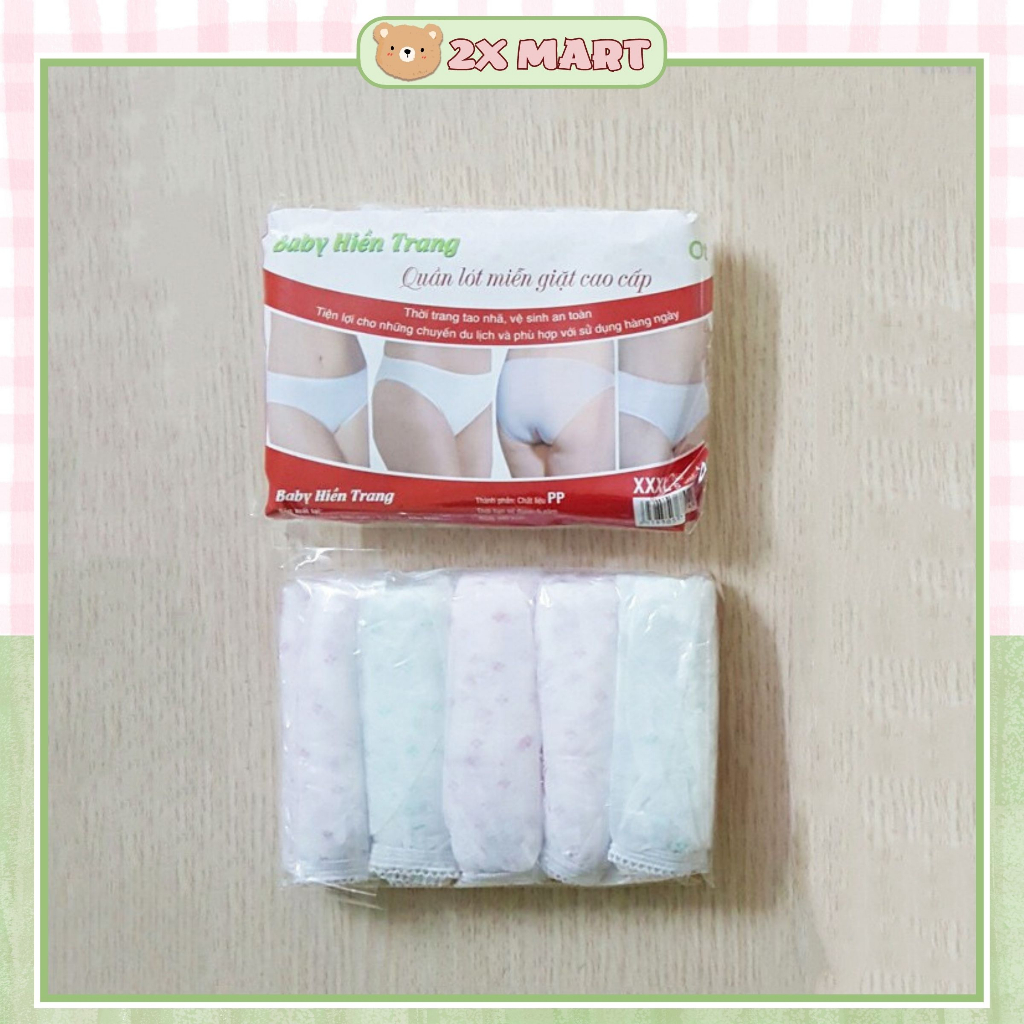 Quần lót giấy miễn giặt cao cấp Baby Hiền Trang (Sét 5 chiếc) Sử dụng 1 lần cho Mẹ sau sinh, hoặc Đi du lịch - 2X MART