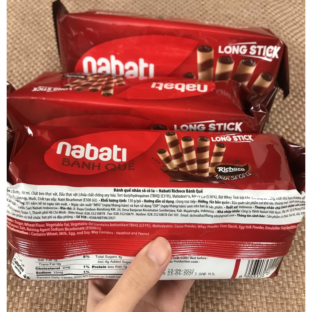Bánh Quế Nabati nhân Socola và nhân Cookies & Cream 130g