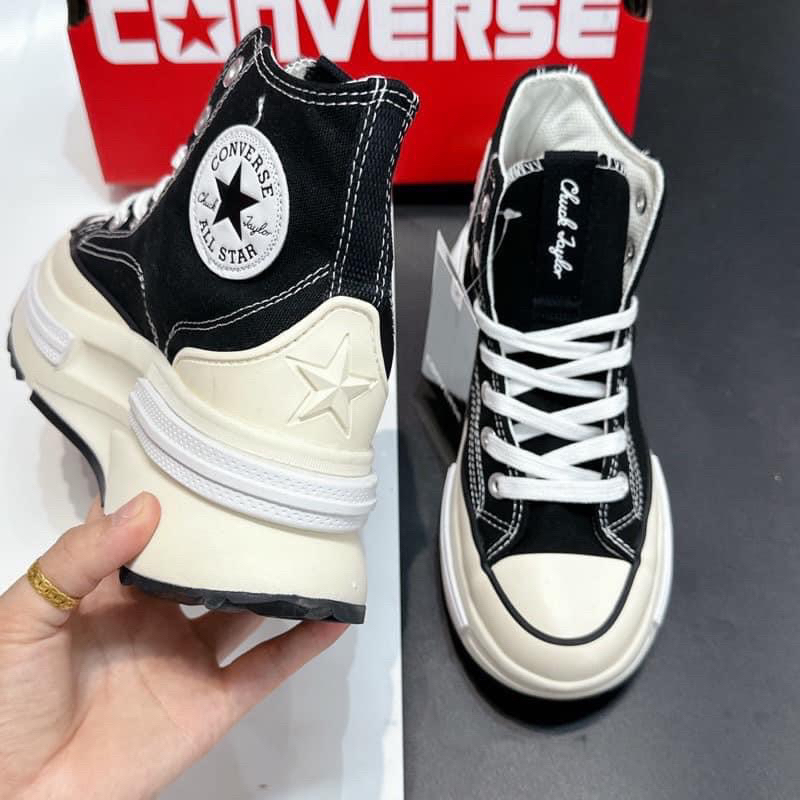 Giày Sneaker Convers RunStar Legacy CX Black White , Giày Thể Thao Nam Nữ CV Cao Cổ Màu Đen Trắng Mới