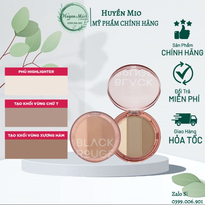 Phấn Tạo Khối Black Rouge Up And Down Triple Contouring - Huyenmio