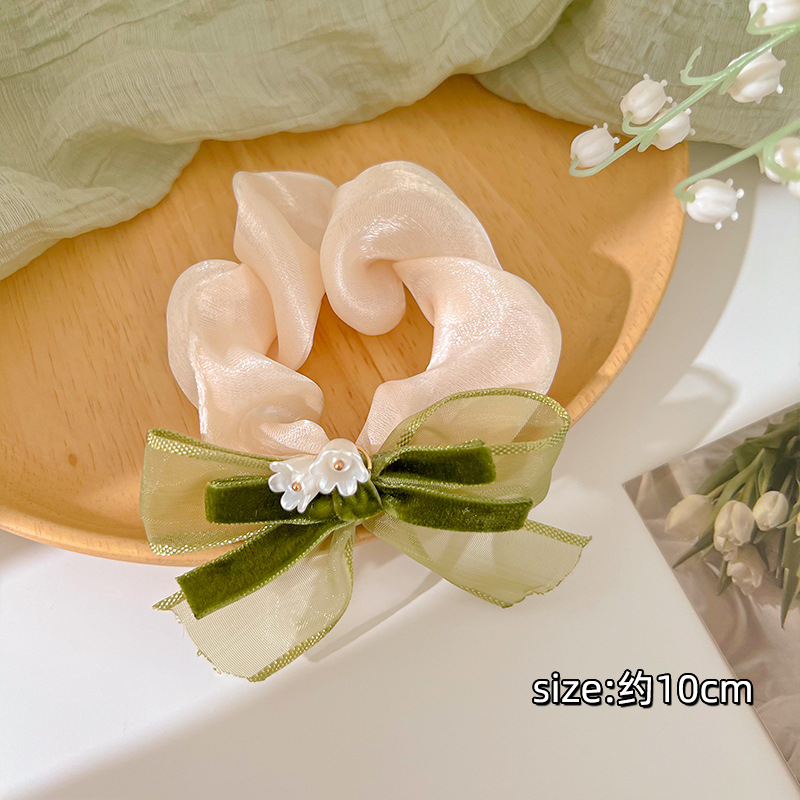 Dây Cột Tóc Co Giãn Hình Hoa Lan/Hoa Chuông Xinh Xắn Phong Cách Thanh Lịch