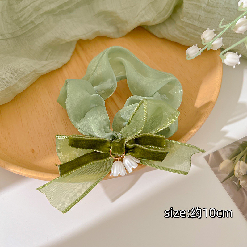 Dây Cột Tóc Co Giãn Hình Hoa Lan/Hoa Chuông Xinh Xắn Phong Cách Thanh Lịch