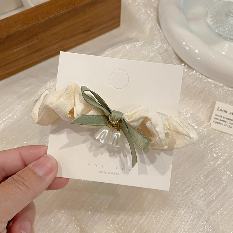 Dây Cột Tóc Co Giãn Hình Hoa Lan/Hoa Chuông Xinh Xắn Phong Cách Thanh Lịch