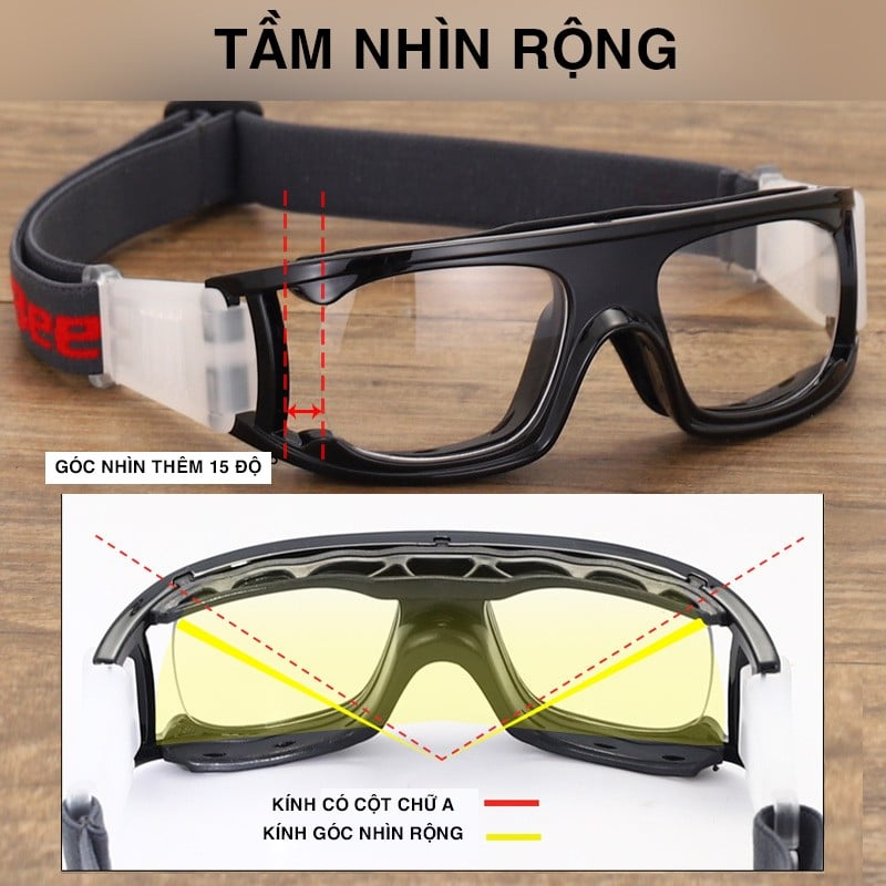 Gọng Kính Thể Thao Cận Chịu Góc Nhìn Rộng Đá Bóng, Bóng Rổ Hato Sport Hs5007