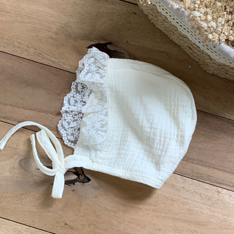Mũ bonet xô muslin cho bé