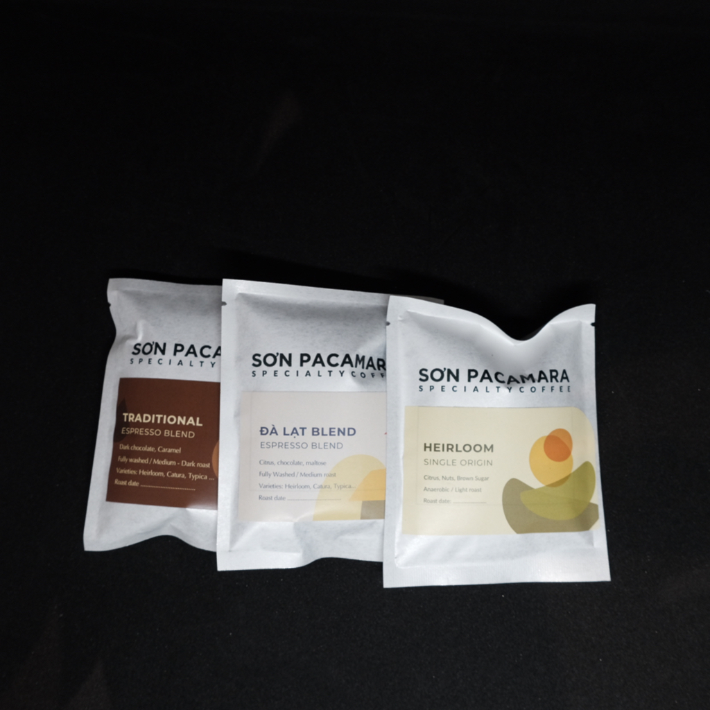 Hộp Cà Phê Sample 3 Mức Độ Rang - Từ Sơn Pacamara - Specialty Coffee Việt