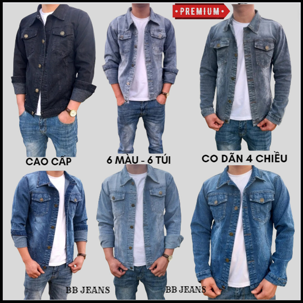 Áo khoác jean bigsize CO DÃN 4 CHIỀU hàng VIP 6 túi 6 màu tại Chiwawa shop