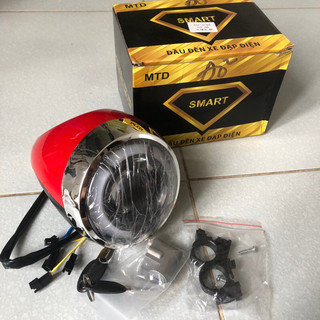 đầu đèn tròn xe đạp điện 48/60v - đầu đèn xe đạp điện 4-5 bình