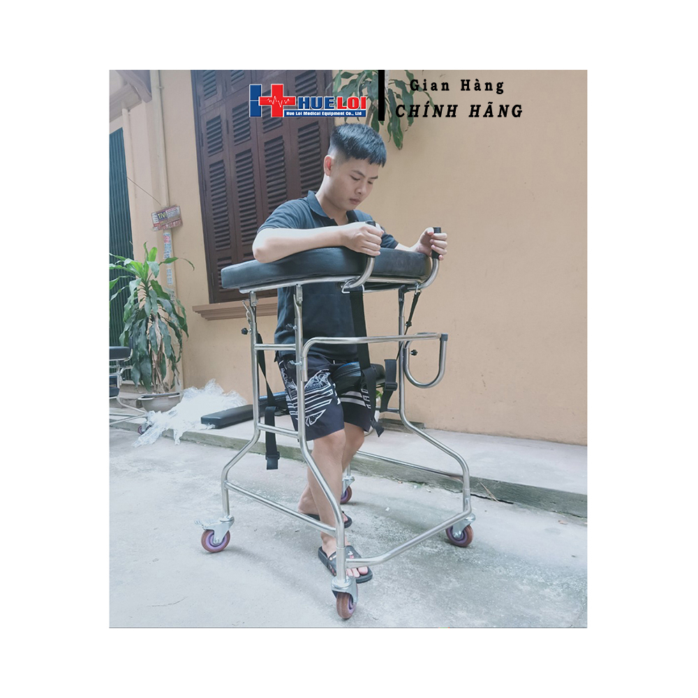 Khung Tập Đi HUELOI 4 Bánh Xe Tải Trọng 200Kg Chuyên Dùng Cho Người Tai Biến,Liệt
