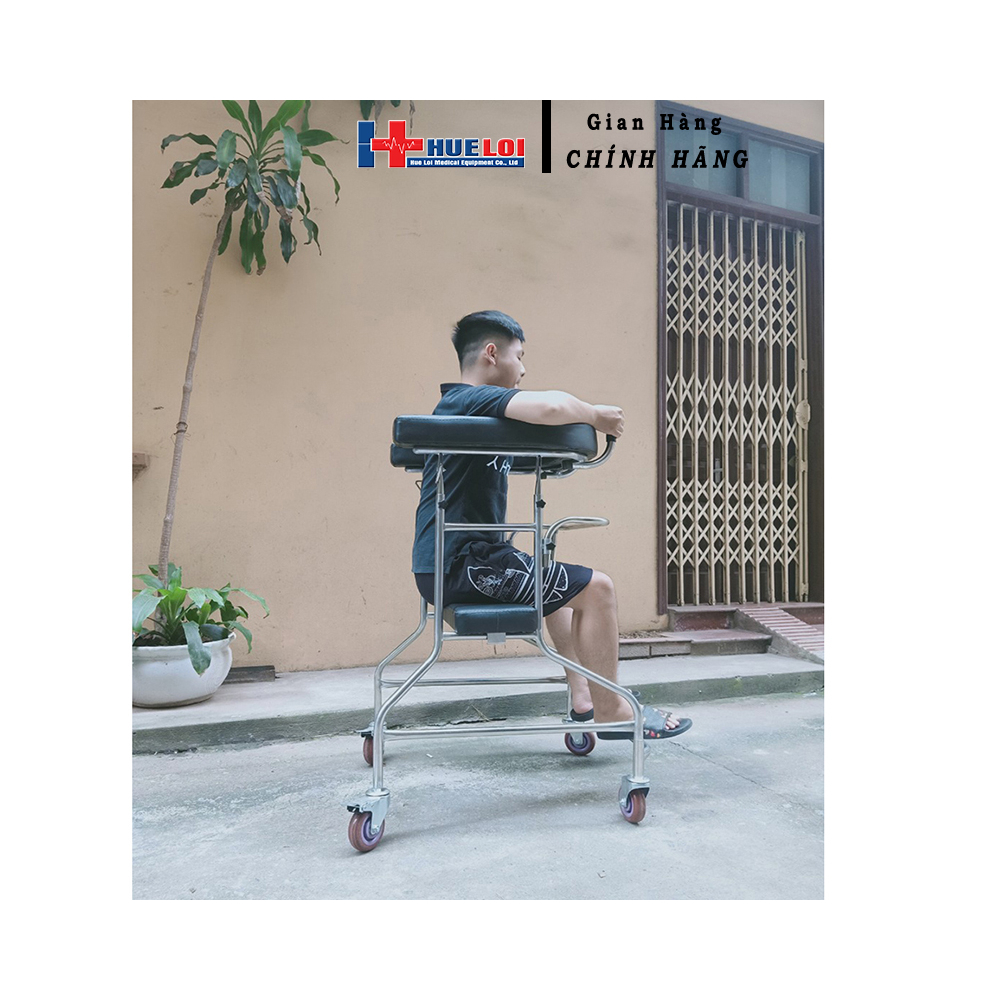 Khung Tập Đi HUELOI 4 Bánh Xe Tải Trọng 200Kg Chuyên Dùng Cho Người Tai Biến,Liệt