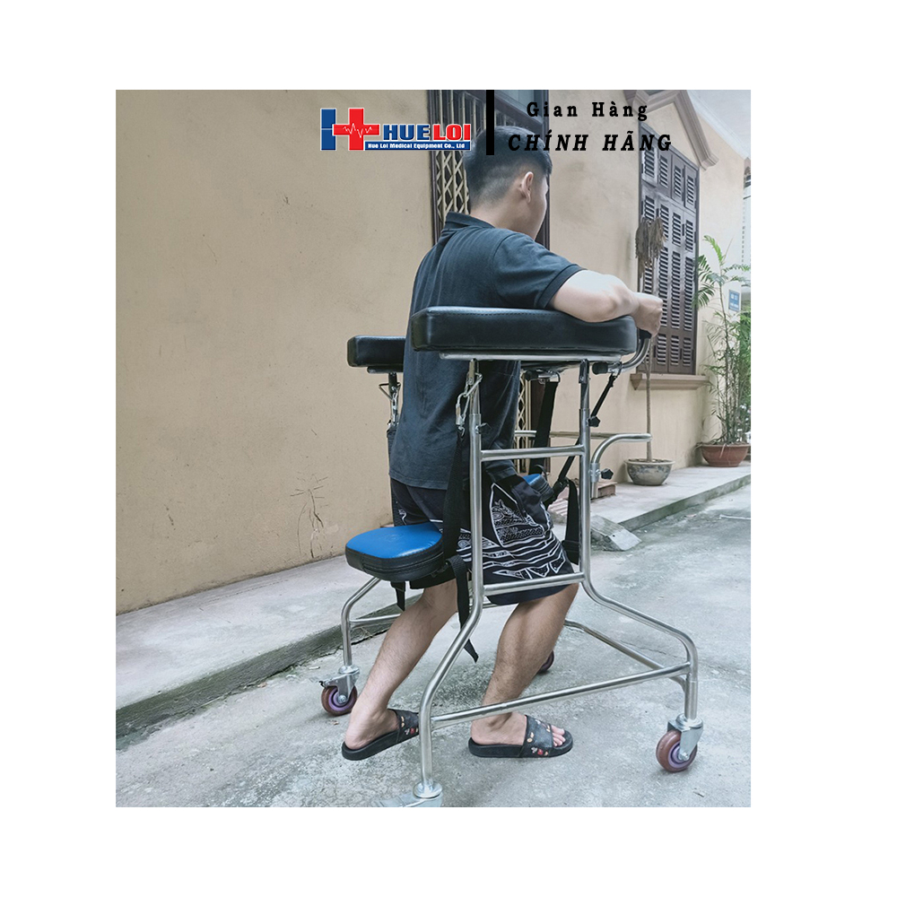 Khung Tập Đi HUELOI 4 Bánh Xe Tải Trọng 200Kg Chuyên Dùng Cho Người Tai Biến,Liệt