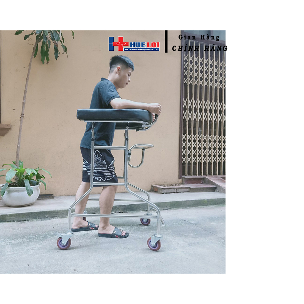 Khung Tập Đi HUELOI 4 Bánh Xe Tải Trọng 200Kg Chuyên Dùng Cho Người Tai Biến,Liệt