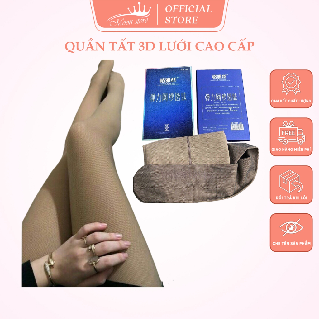 Quần tất nữ 3D lưới đánh lừa thị giác hộp xanh, cực đẹp và thật chân QT17