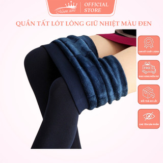 Quần tất nữ lót lông màu đen giữ nhiệt mùa đông dày mịn đẹp QT03