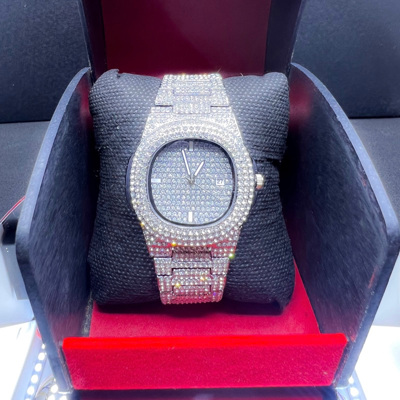 Đồng Hồ Nam Đính Đá Cuban Cao Cấp Nhiều Mẫu