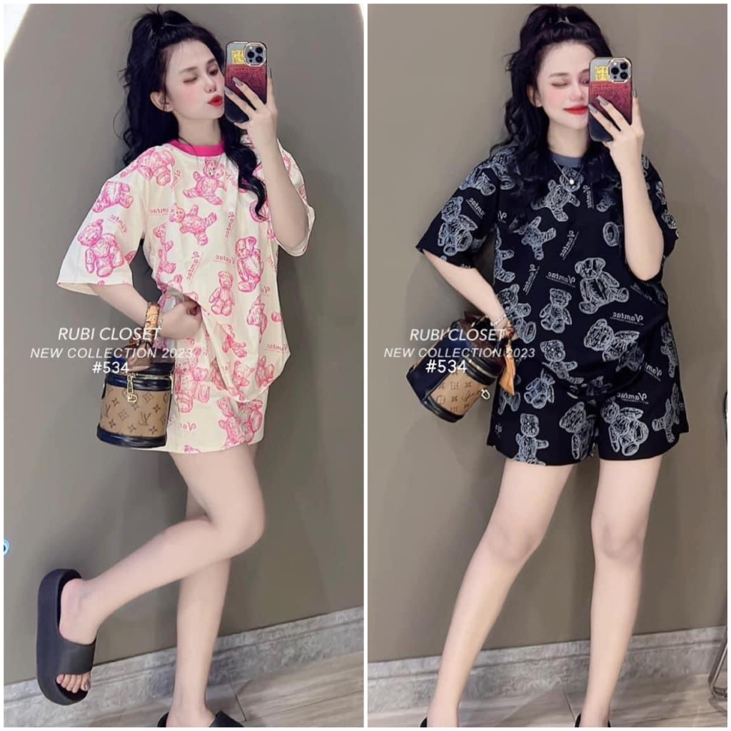 Set bộ đùi nữ mặc nhà mùa hè chất liệu cotton mềm mịn mát mẻ