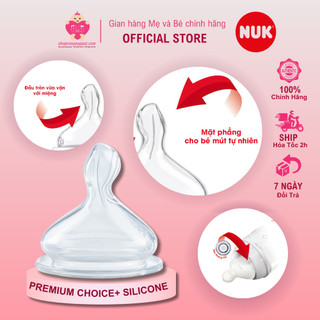 [Hàng chính hãng có tem] Núm ty NUK Silicone - Đôi - Cổ Rộng - MADE IN GERMANY