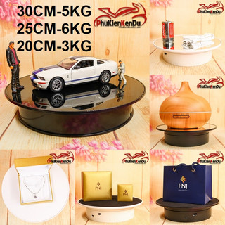 Bàn xoay, đế xoay 360,19CM,20CM,25CM,30CM, tải 3KG-40KG, xoay mô hình, kính, giày dép,Nguồn:PIN+ĐIỆN