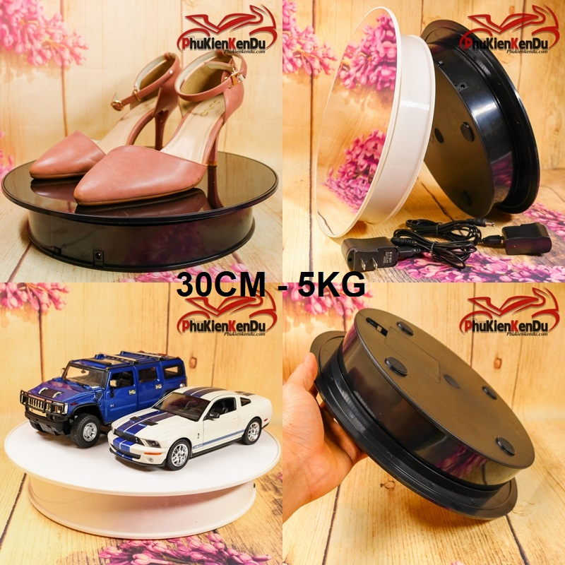 Bàn xoay, đế xoay 360, size 20CM,25CM,30CM, tải 3KG-6KG, xoay mô hình, kính mát, giày dép, túi sách, nón,Nguồn: PIN+ĐIỆN