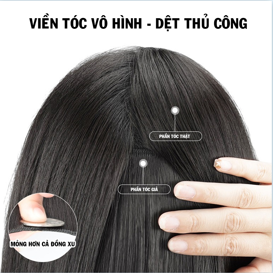 Tóc Giả Kẹp Xoăn, Tóc Kẹp Dải Sóng Lơi Tầng Thời Trang Cao Cấp 55cm