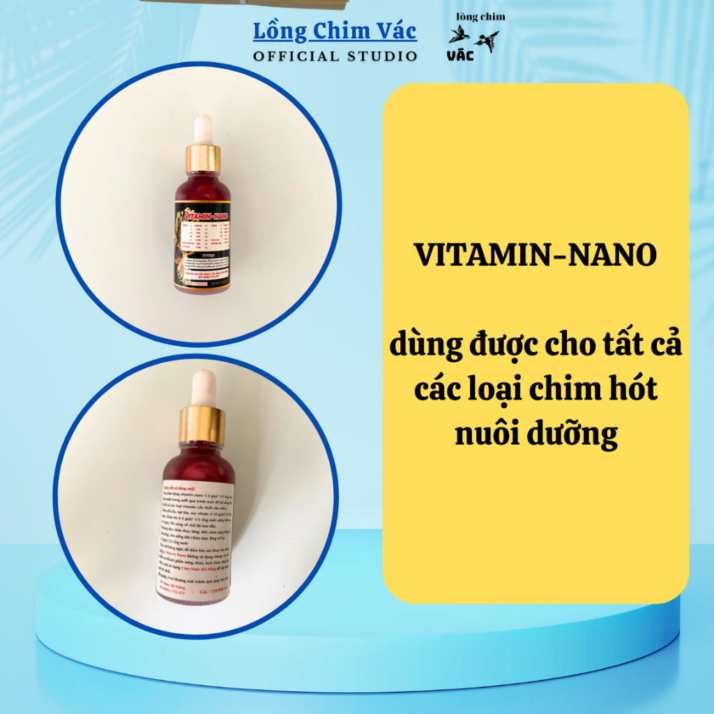 VITAMIN- NAN0 THÁI LAN CHO CHIM CẢNH, BỔ SUNG KHOÁNG VÀ VITAMIN CHO CHIM LUÔN SUNG MÃN,TĂNG ĐỀ KHÁNG, BỀN SỨC THI ĐẤU