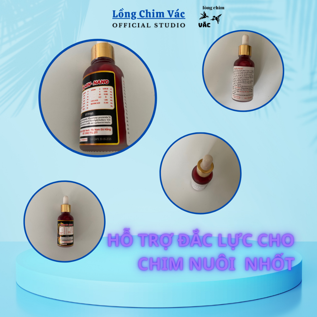 VITAMIN- NAN0 THÁI LAN CHO CHIM CẢNH, BỔ SUNG KHOÁNG VÀ VITAMIN CHO CHIM LUÔN SUNG MÃN,TĂNG ĐỀ KHÁNG, BỀN SỨC THI ĐẤU